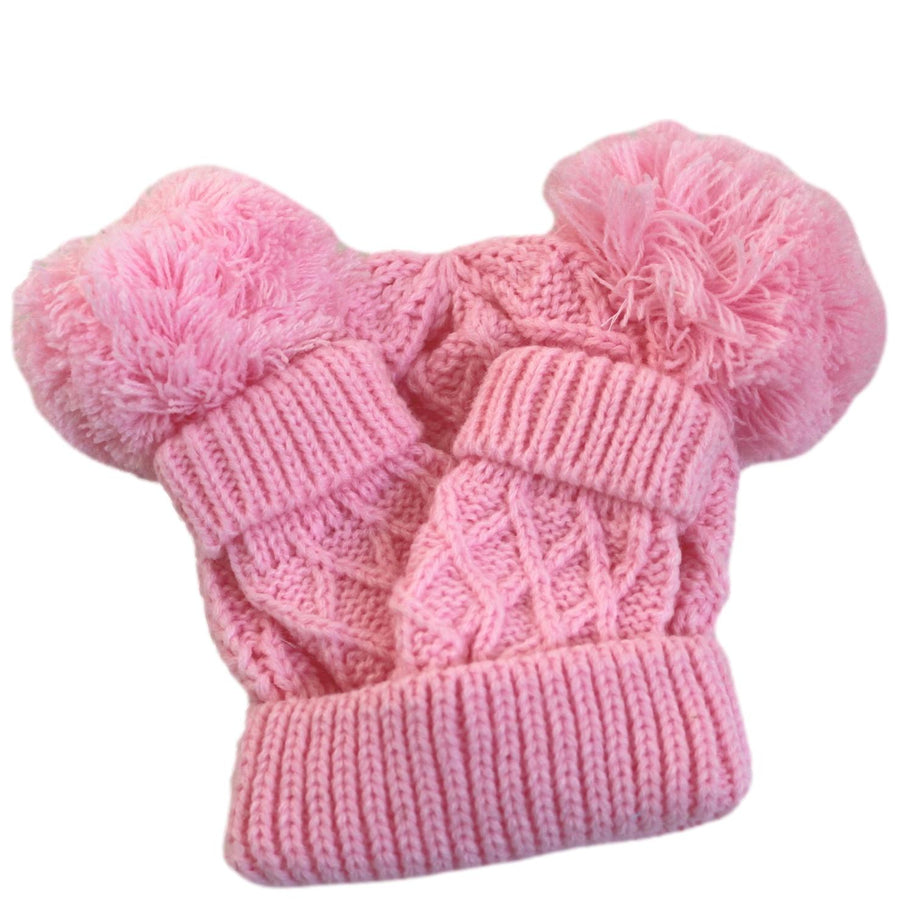 Pink Hat and Mittens Set