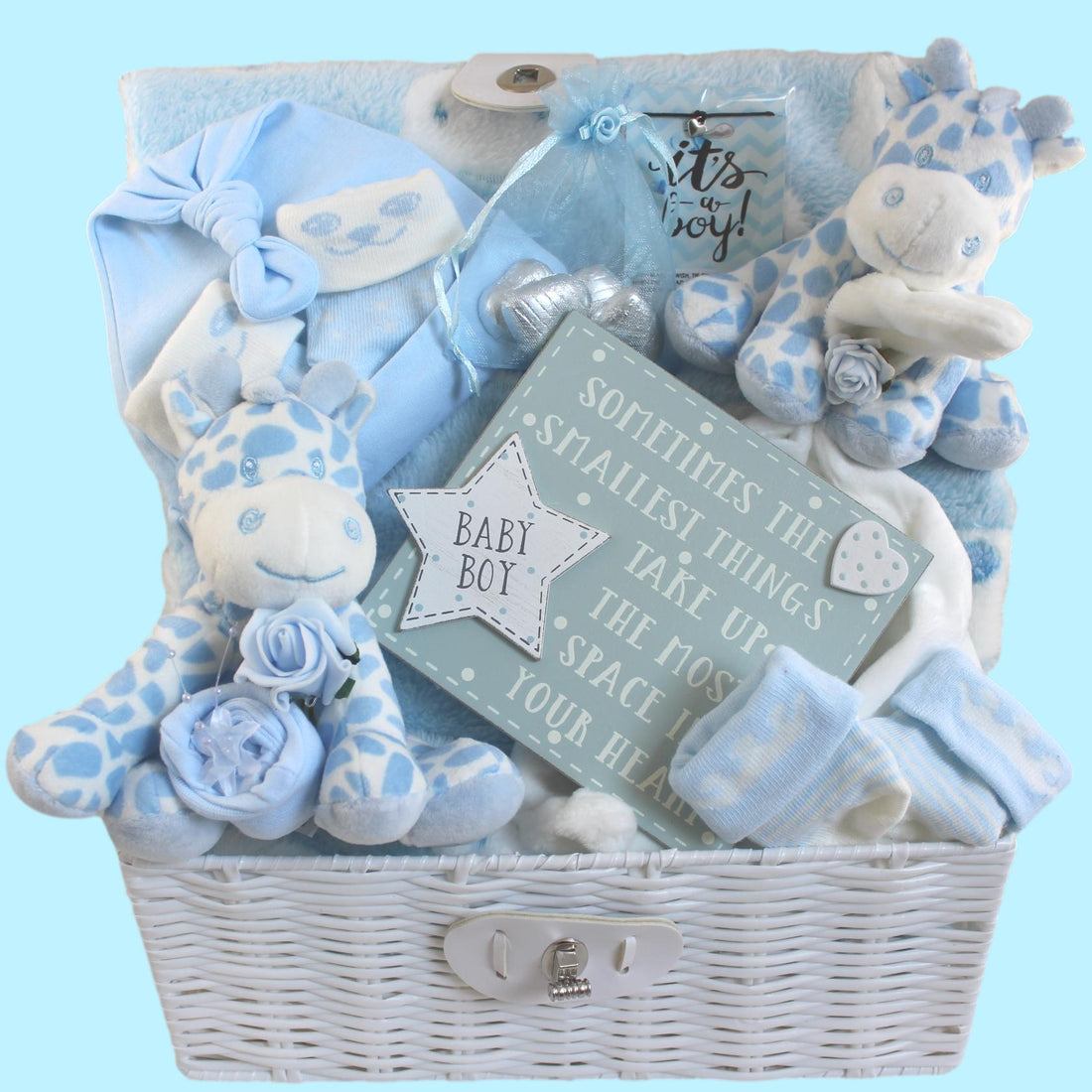 Amazon.com : Welcome Baby Newborn Baby Boy Gift Basket for Baby - Blue :  Baby