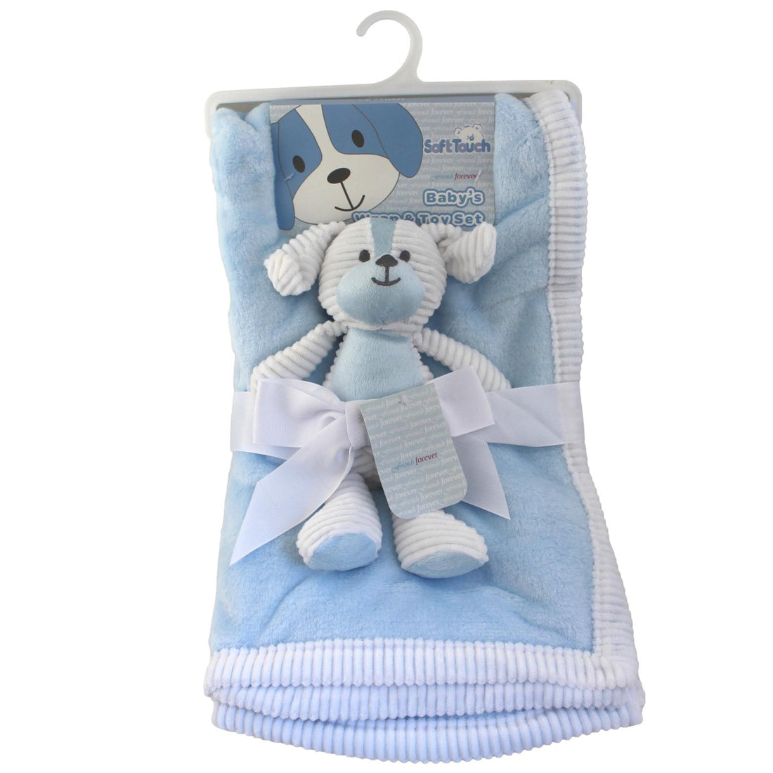 Soft Touch Baby Boy Teddy and Wrap