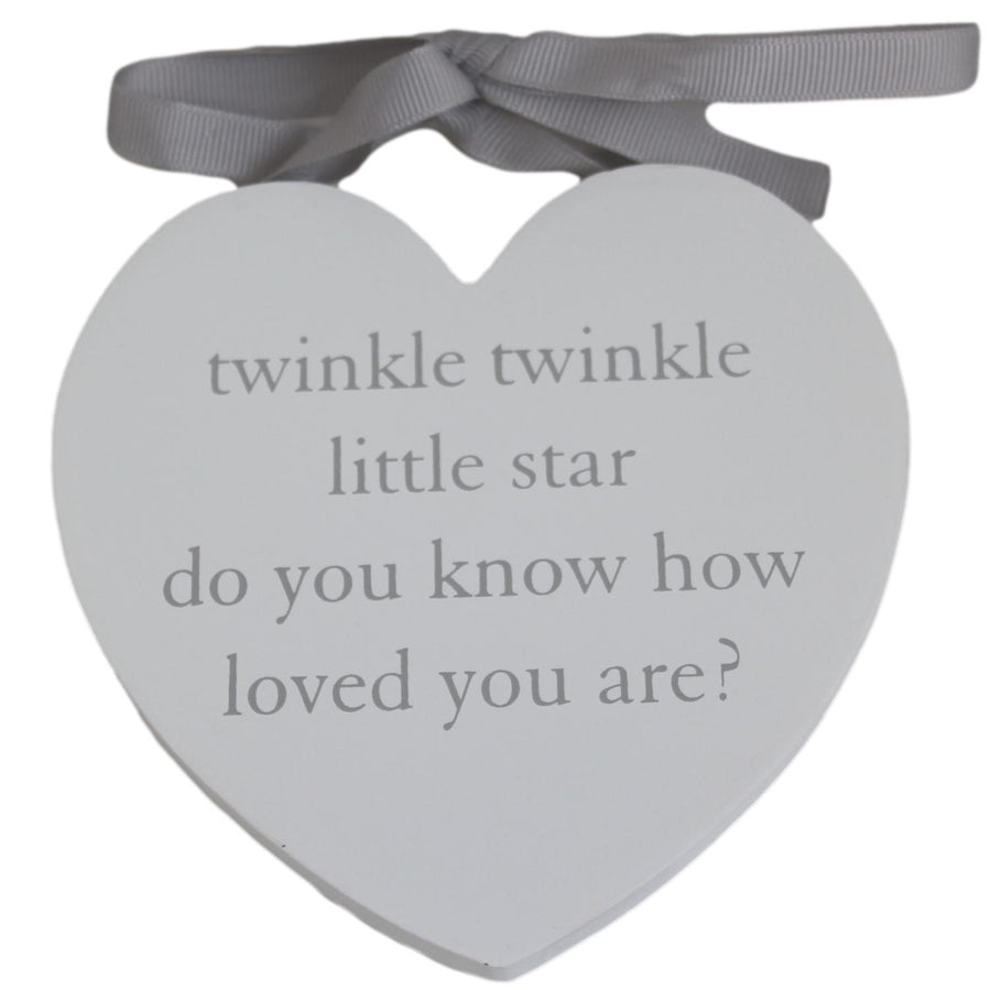 Twinkle Wooden Heart Shaped Keepsake Plaque for Baby
