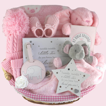 Welcome Little One Luxury Baby Girl Gift Basket